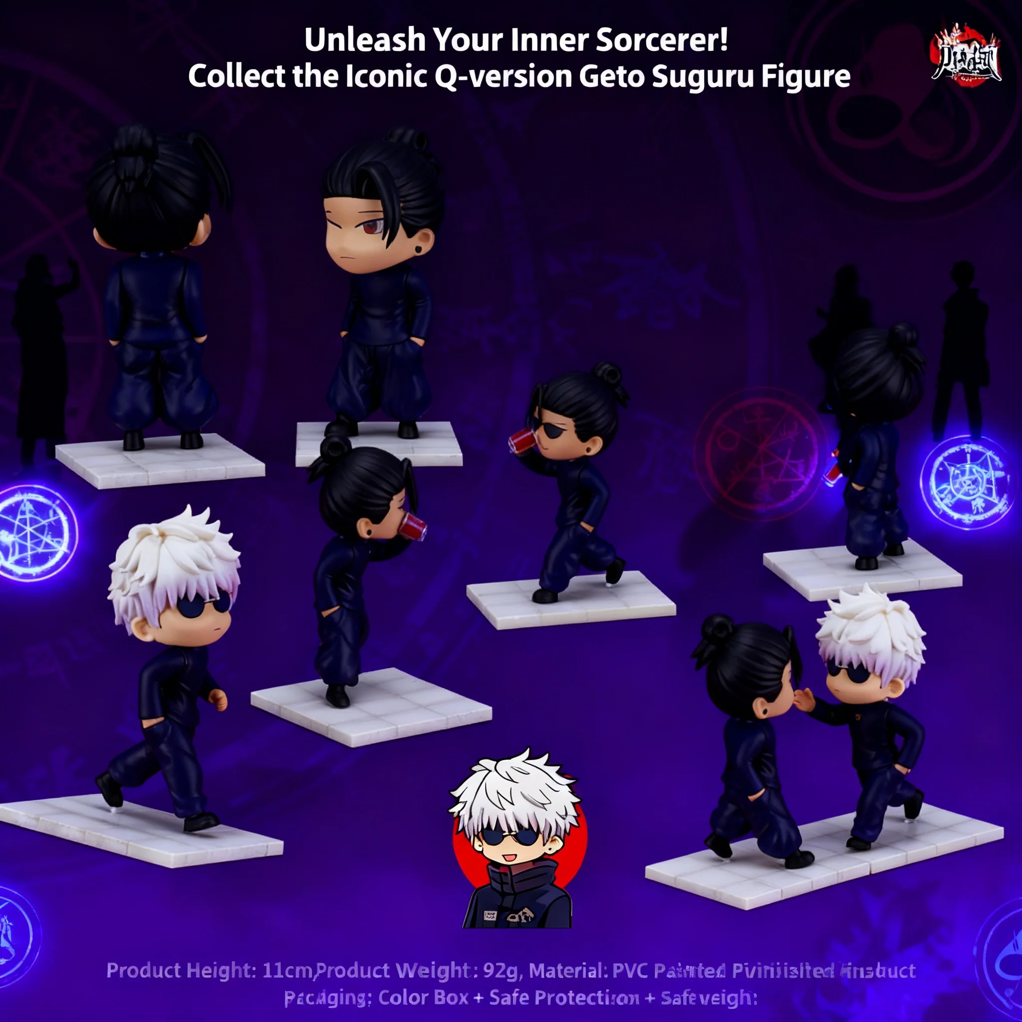 Figura Q Version de Jujutsu Kaisen, Gojo Satoru, Geto Suguru, Modelo Gashapon, Regalo Creativo, Coleccionable de Anime, Decoración de Escritorio, Coche