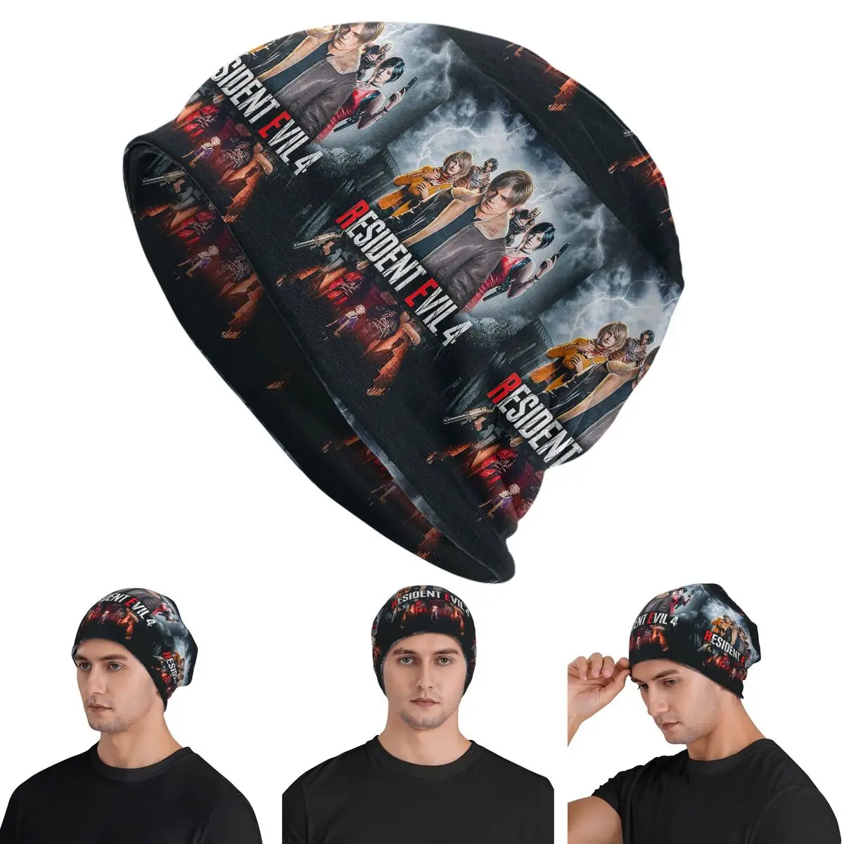 Resident Evils 4 Funny Games RE4 Warm Knitted Cap Hip Hop Bonnet Hat Autumn Winter Outdoor Beanies Hats for Unisex Adult