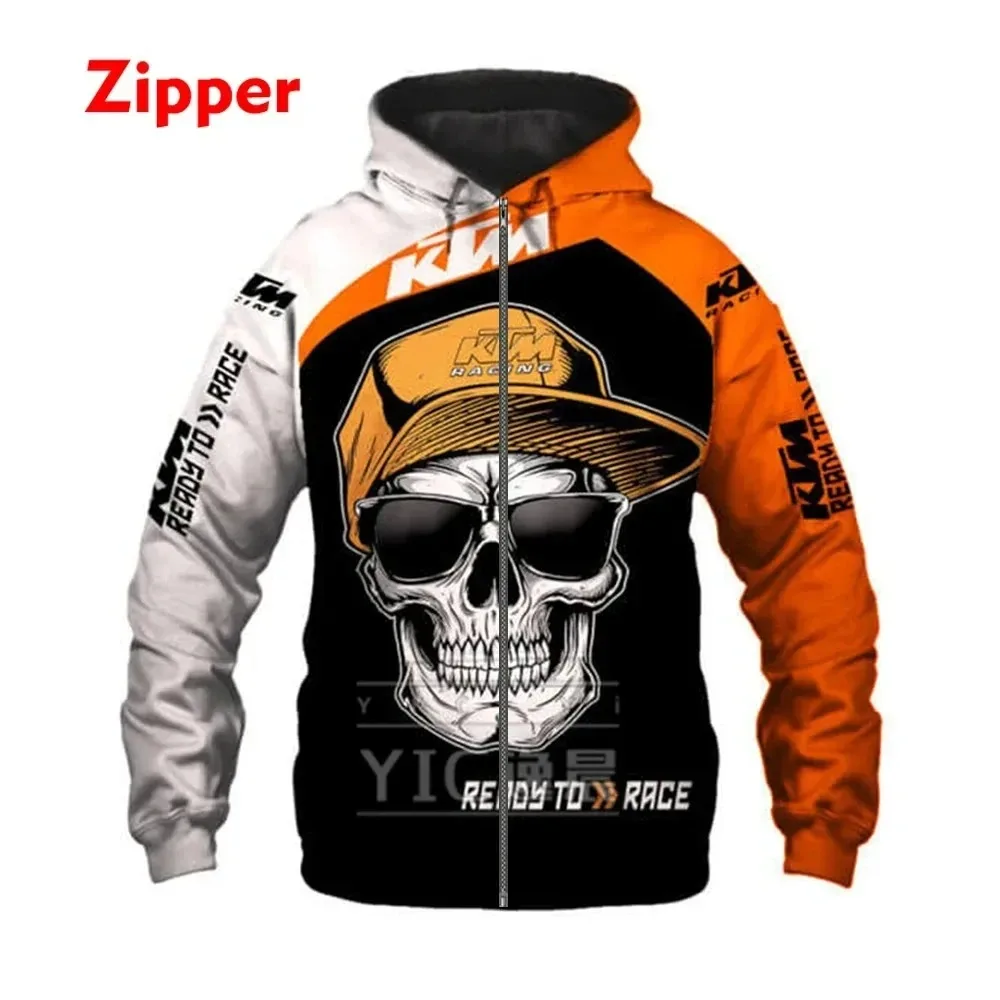 Spring and Autumn 2023 New Punisher Motorcycle Racing Hoodie Sweatshirt Men\'s and Women\'s 3D Printing Casual Fashion Jacket