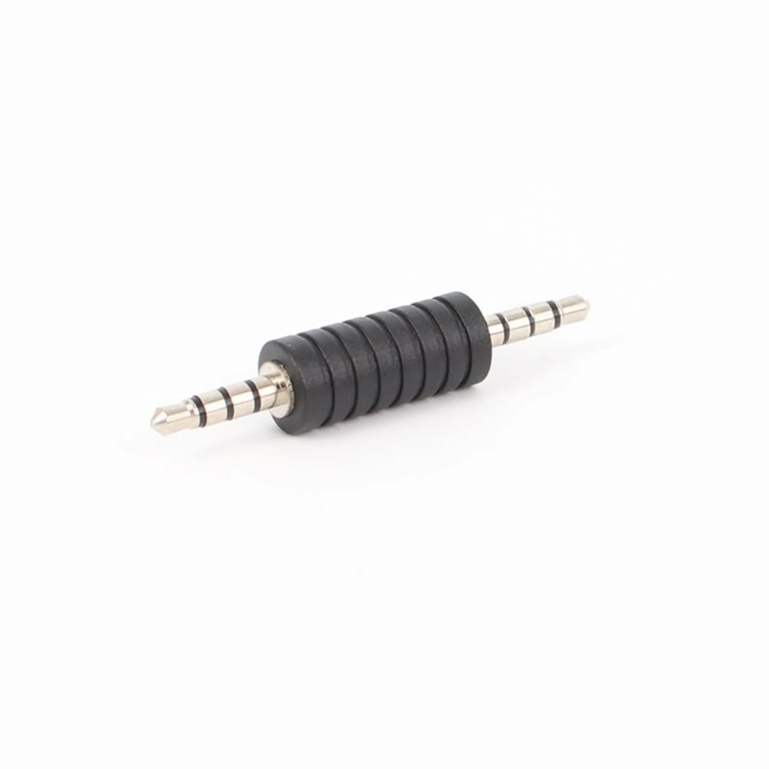 1pc 3.5mm Male to 3.5mm Male 4 Pole TRRS Stereo Audio Headphone Male to Male Adapter Nickel Plated Converter Connector Black