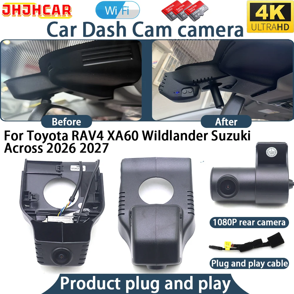 4K Dash Cam For Toyota RAV4 XA60 Wildlander Suzuki Across 2026 2027 Plug And Play WiFi DVR Car Camera Video Recorder Angle Night