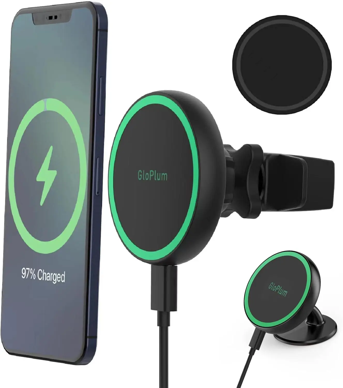 

Magnetic Wireless Car Charger for iPhone 15/14/13 with Magsafe, Fast Charging Air Vent Mount