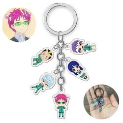 Anime The Disastrous Life of Saiki K. Saiki Kusuo Key Chain Decorations Keychain Student Backpacks Pendant Acrylic Keyring Gift