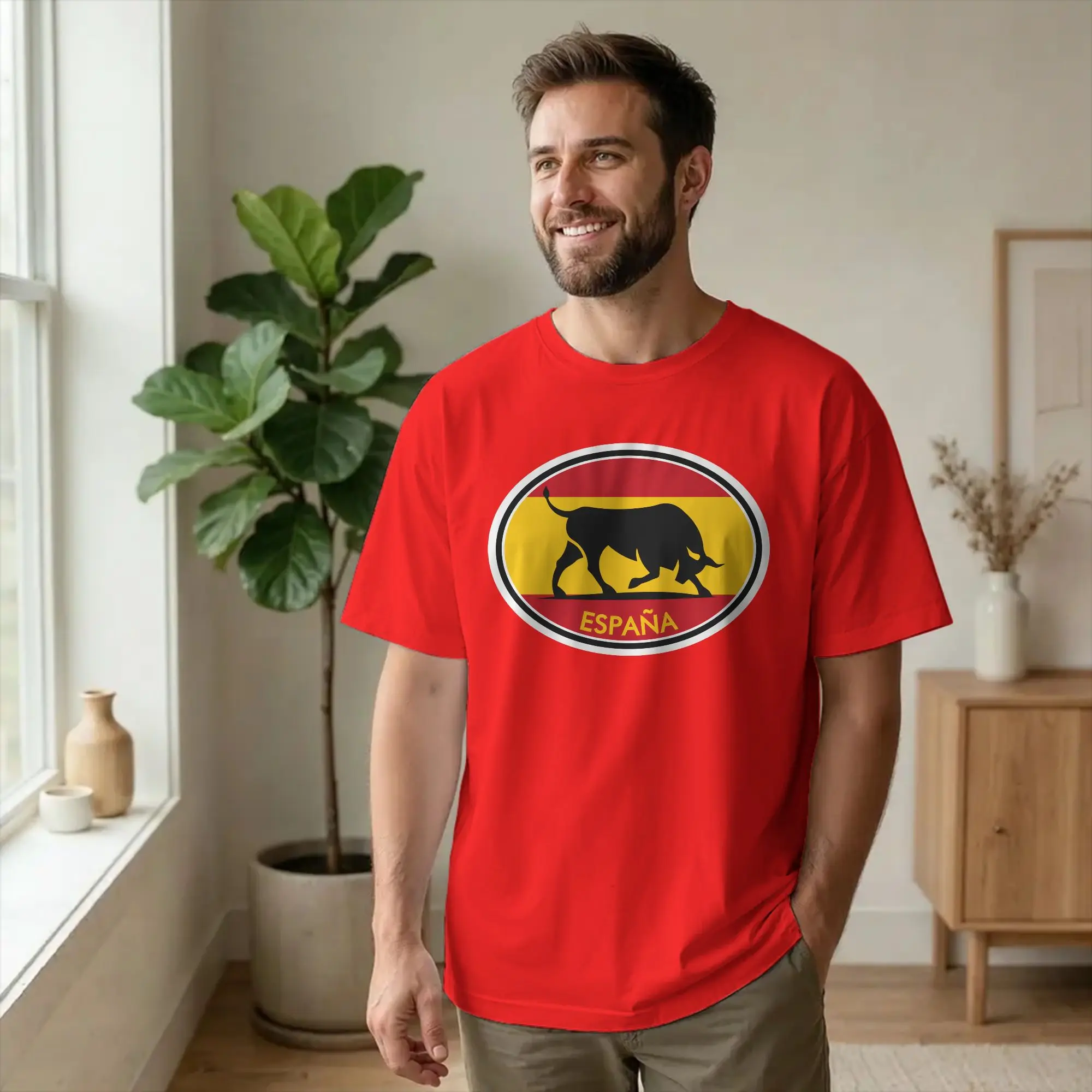Make Spain Great Again Spanish Bull T-Shirt for Men Bullfighting Unique Pure Cotton Tee Shirt Round Collar T Shirts merchandise