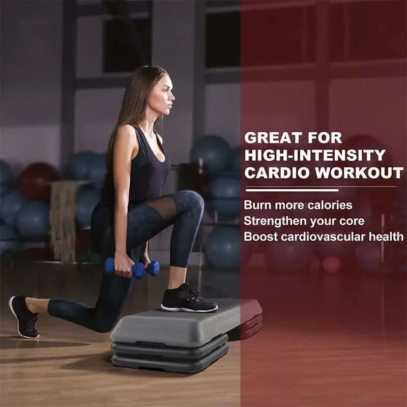 Compact Adjustable Aerobic Step Platform Cardio Core Strength Training Workout Board