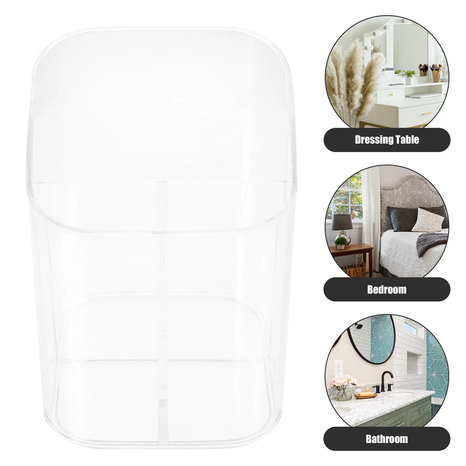 

2Pcs Makeup Brush Holder Organizer Clear Plastic Pen Cup with Multiple Compartments Rotating Base for Quick Access Smooth