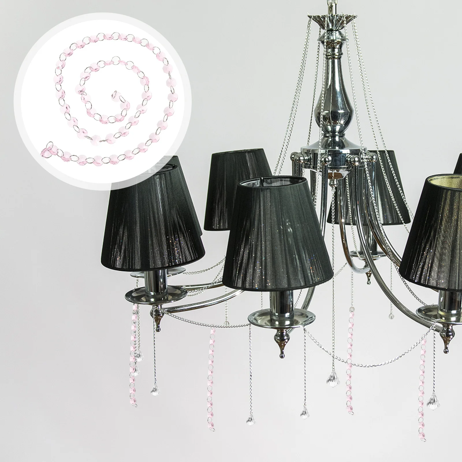 

Bead String Beads Chain Garland Glass Pink Beaded Curtain For Door Room Divider Chandelier Hanging Chain Decor