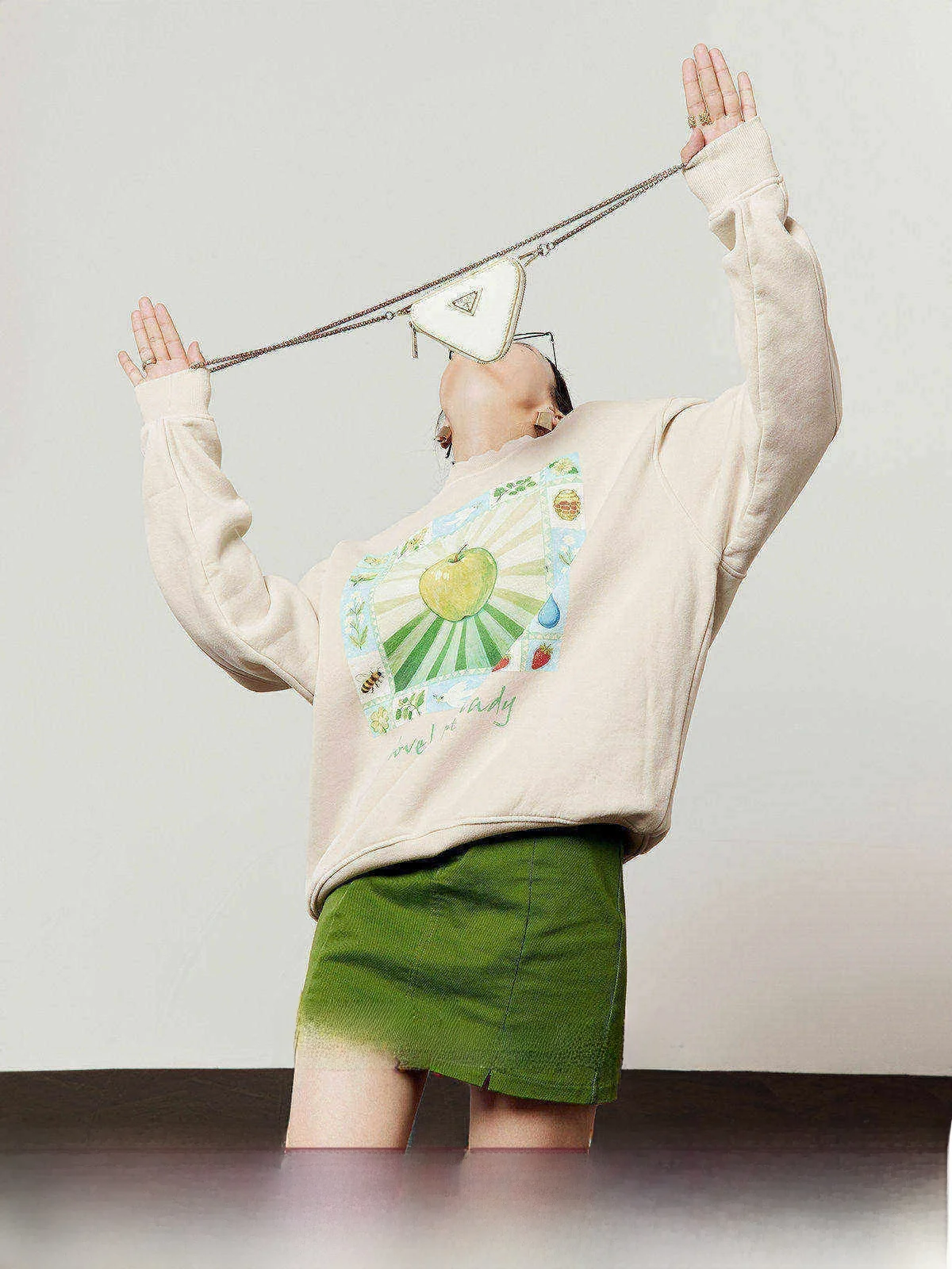 

Loose round Neck Sweatshirt Women's Commute Top Spring New Style Green Casual Comfortable Long Sleeve Streetwear
