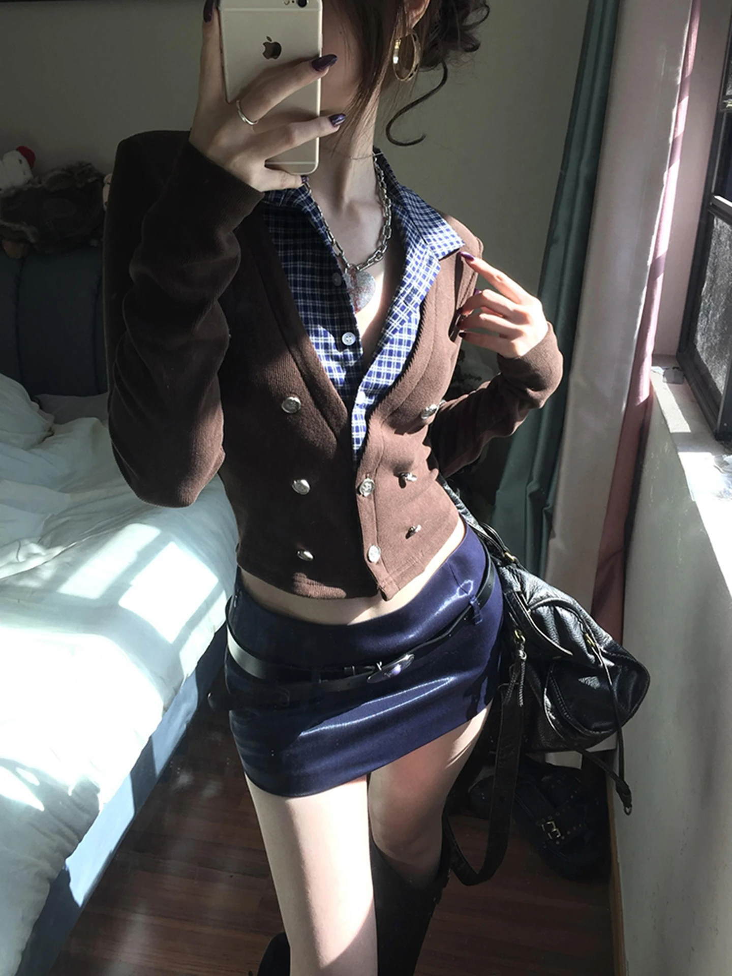 

Свитера Джемперы Кардиганы Женские вечерние панк с шипами по краям Рваные детали Концертный фестиваль Альтернативный готический рок Субкультура OL