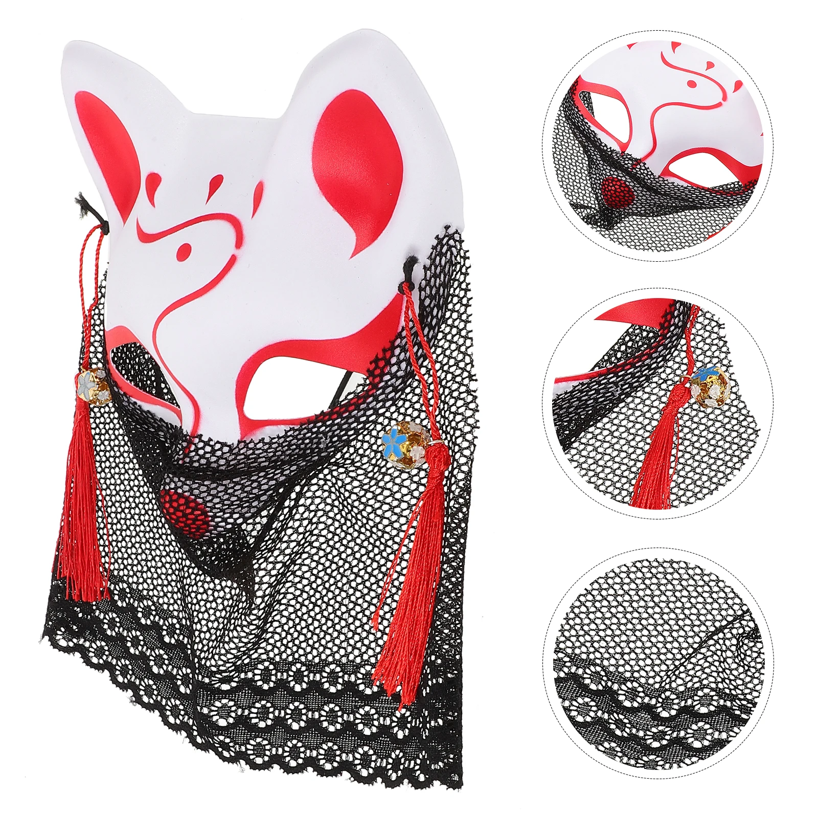 

Face Masks Lace Cat Carnival Fox Animal Costume Cosplay Unique Decorative Red Accessory Miss