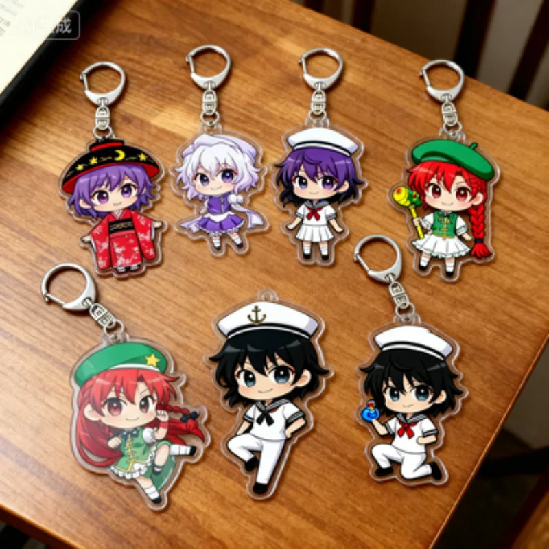 Anime TouHou Sanne Milk Cute Q-Size Keychain Project Bag accessories decorative items collection gift  Acrylic key ring keychain