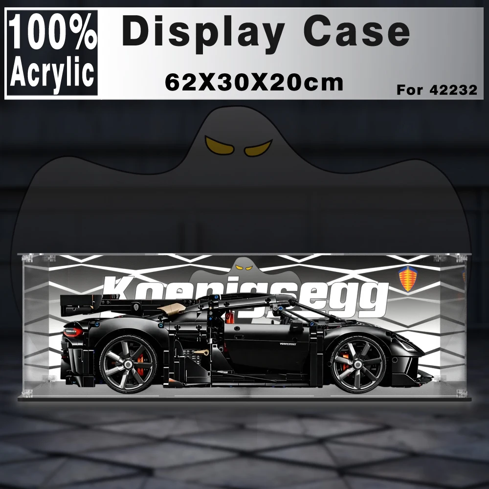 Acrylic display box for lego 42232 display case for Koenigsegg building block dustproof clear model car storage box 62x30x20cm