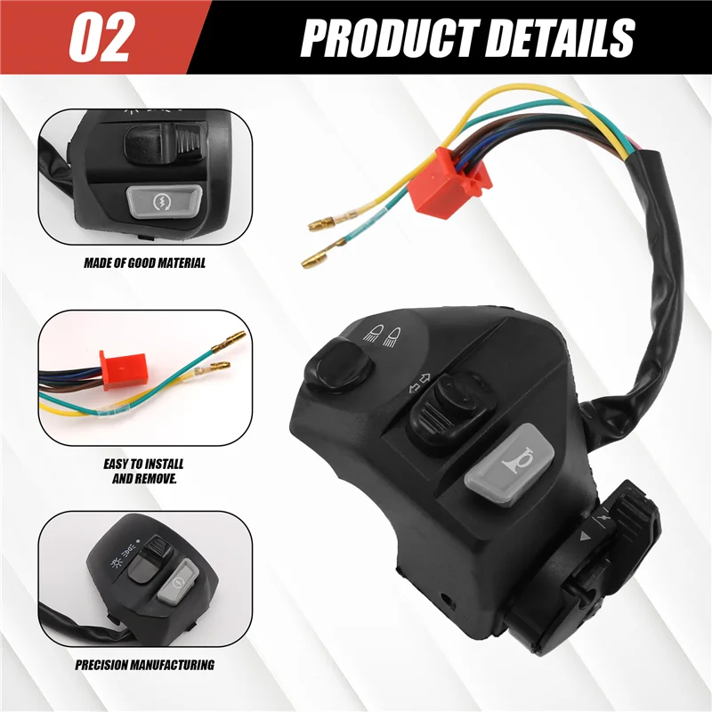 22Mm Motorcycle Switches ON/OFF Button Handlebar Ontrol Horn Turn Signal Start Switch For Yamaha MIO LC135-X59A