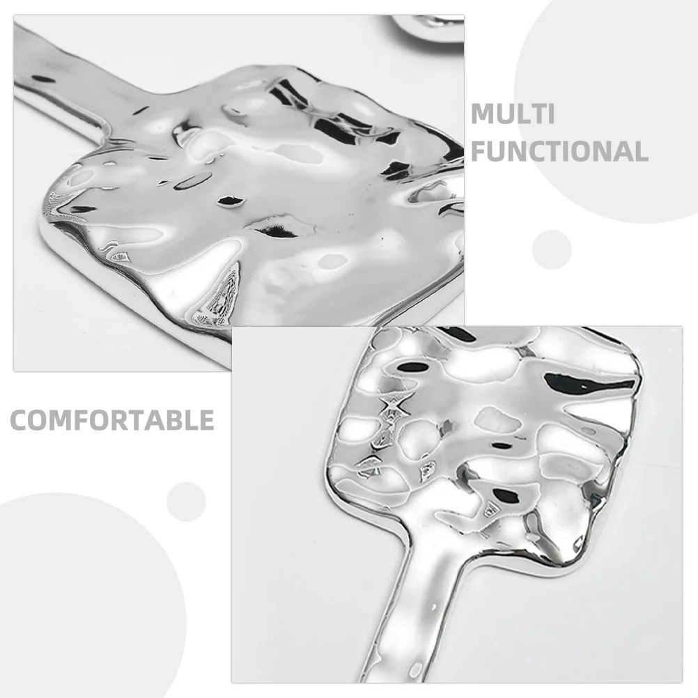 Handheld make-upspiegel met handvat Vierkant Zilver Draagbaar Compact Hd Reflecterend oppervlak voor reizen Vrouwen -Up