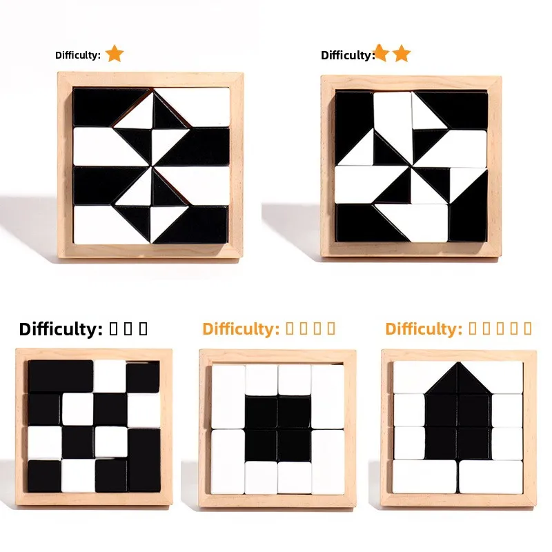 Umweltfreundliches Massivholz, zertifiziert, versteckte, lustige Montage, große Größe, leicht zu greifen, sicheres Holzpuzzle, Logik-Denkspiel