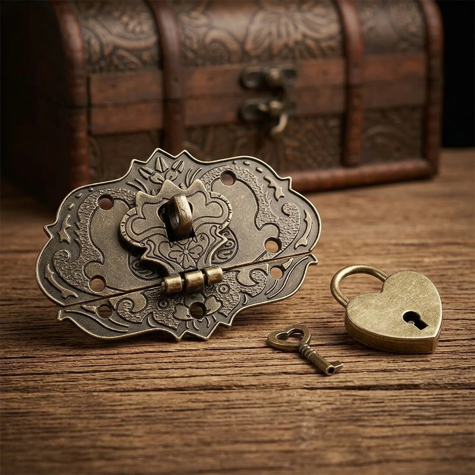 Antique Padlock Zinc Alloy for Jewelry Boxes Wooden For Furniture and Toolboxes Includes Screws for Installation