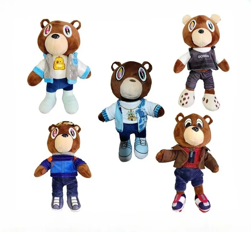 Hot Sale Kawaii Dropout Bear Kanye West Graduation Bear Plush Toy Soft Stuffed Animal for Home Room Decor Birthday Gift
