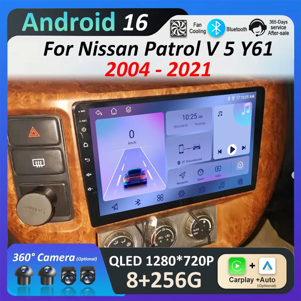 

Car Video for Nissan Patrol V 5 Y61 2004 2005 2006 2007 - 2021 Multimedia Player Android 16 DSP Stereo Autoradio WIFI Head Unit