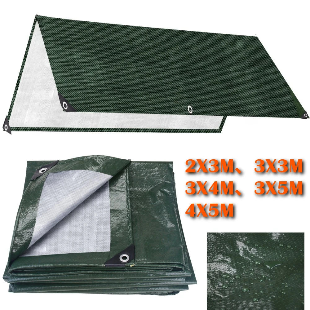Lona impermeable de alta resistencia, hoja grande para acampar en el suelo con ojales de aluminio para muebles de exterior, cubierta para caravana y coche