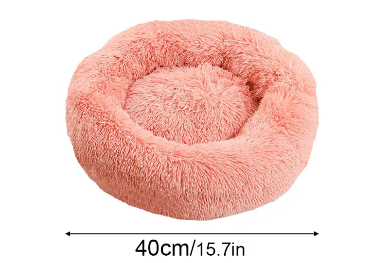 40-60cm Rundes Haustierbett für Große Hunde Superweiches Katzenbett Langhaariges Hundekissen Katzenmatte Tier-Schlafsofa – Detail 3