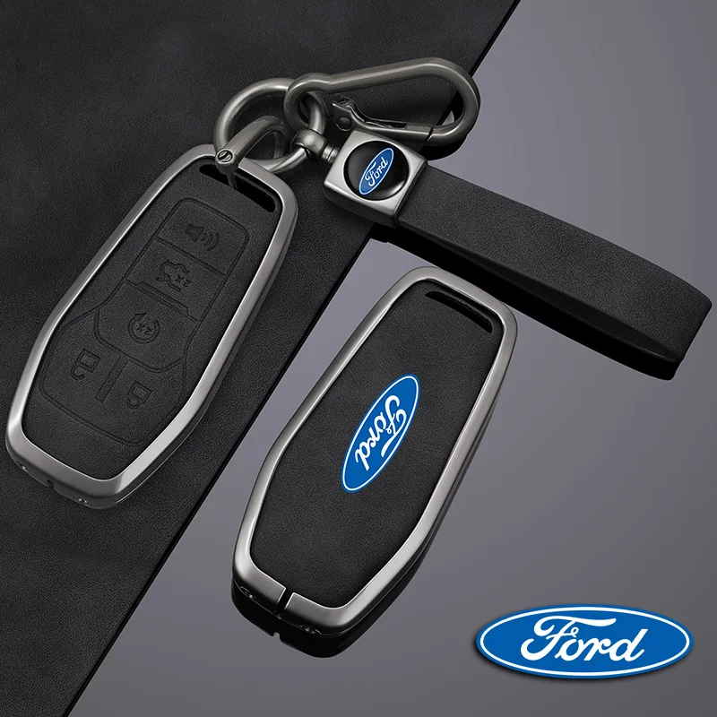 Zinc Alloy Car Key Case Fob Cover Shell for Ford Fusion Mondeo Mustang F-150 Explorer Edge 2015 2016 2017 2018 Auto Accessories