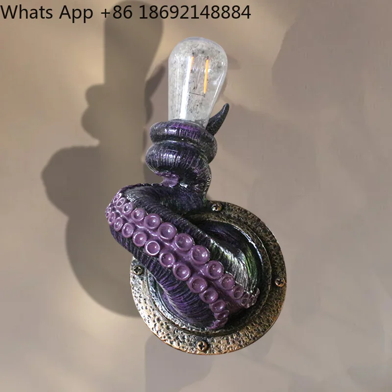 Octopus Tentacle Lamp Holder Wall-mounted Decorative Resin Handicraft Home Goods Living Room Creative Small Ornament