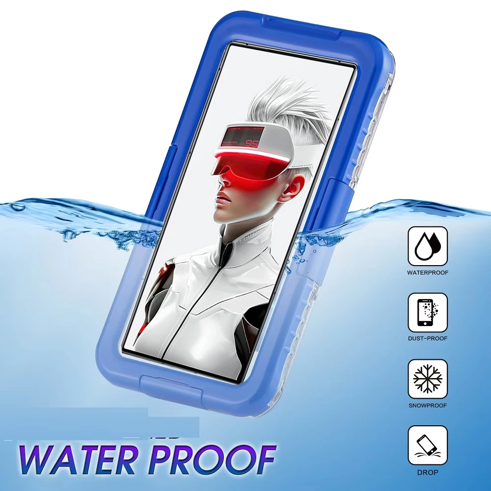 UnIversal Waterproof Phone Case for ZTE nubia Red Magic 9S Pro+ Plus Z70 Ultra Swim Pouch Transparent Shockproof Cover Bumper