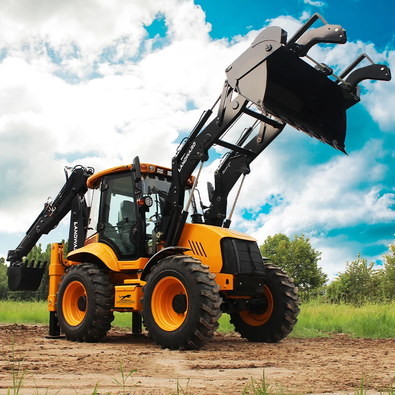 Multi-função 4wd fora de estrada carregamento trator alta potência retroescavadeira epa/euro 5 todo terreno escavadeira personalizada