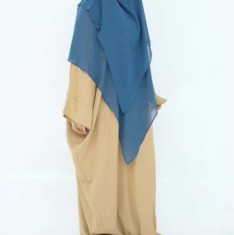 Women Muslim Hijab Double Layered Khimar Breathable Islamic Dubai Ruffles Hijabs Scarves Turban Arab Ramadan Headscarf Praying