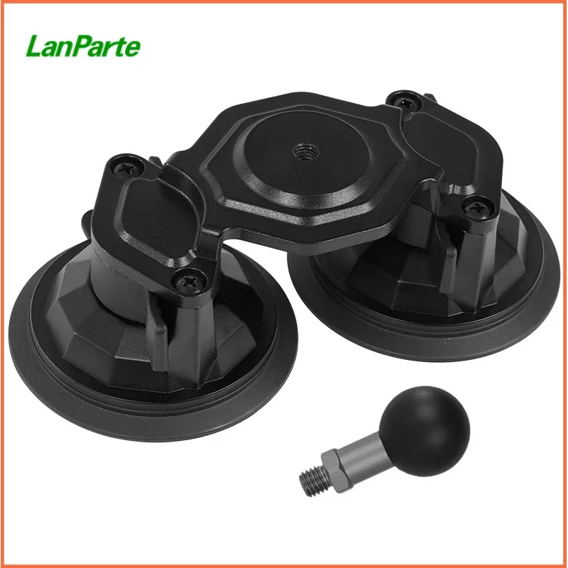 Heavy Duty Dual Suction Cup Car Mount 25.4mm Rubber Ball Head Industrial Grade Vacuum Holder for Action Camera GoPro Insta360 70 view 2