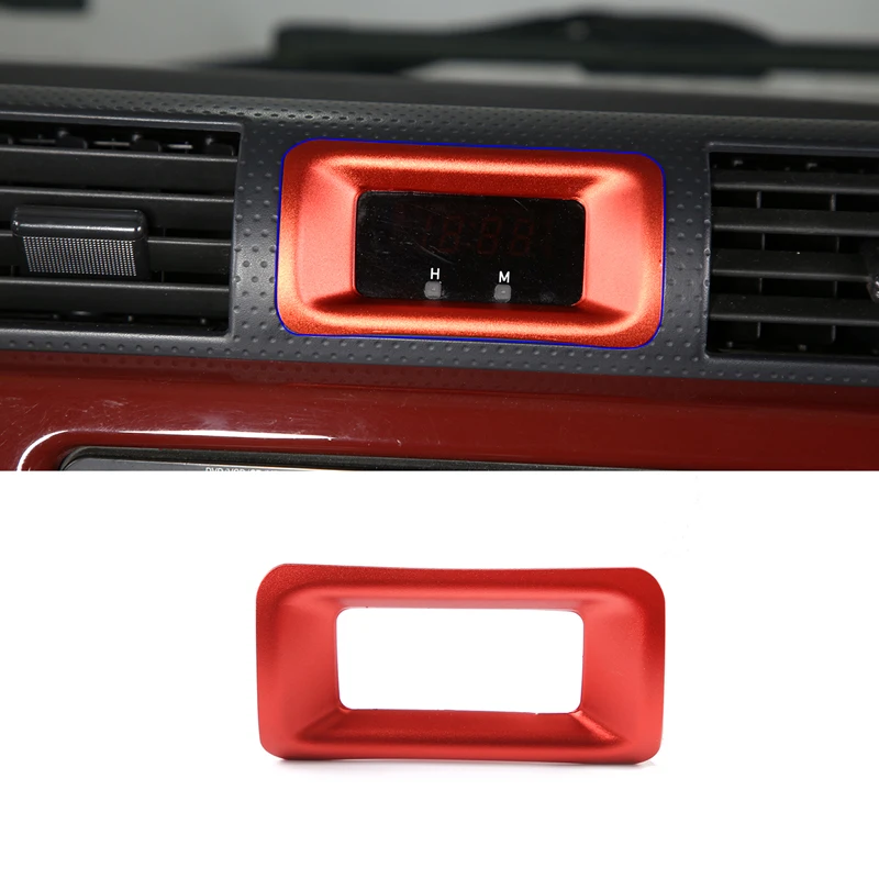 

1piece set Aluminum Alloy Silver For Toyota FJ Cruiser 2007-2021 Car Central Control Clock Decorative Frame Sticker Accessories