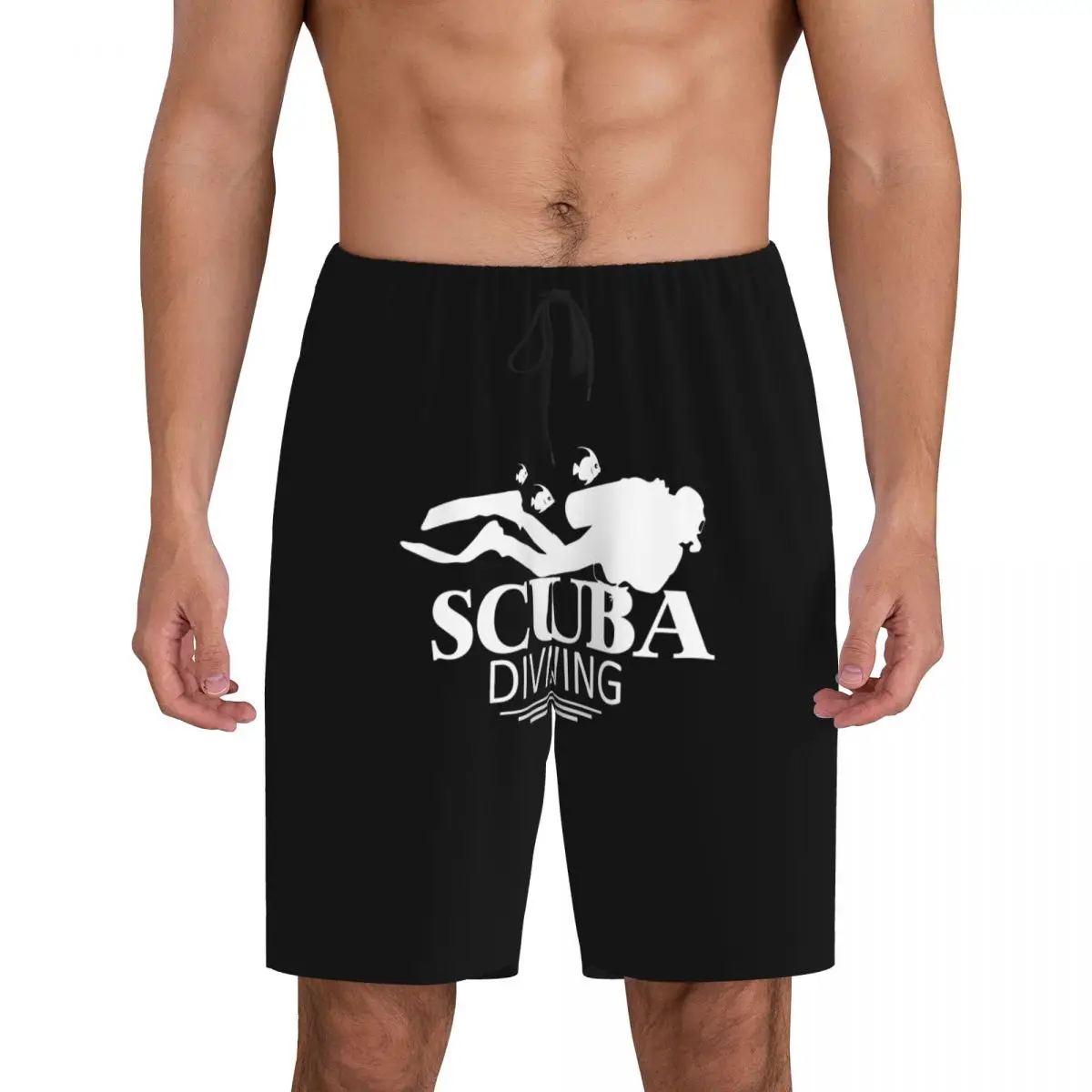 

Custom Funny Scuba Diving Pajama Bottoms Men Dive Lounge Sleep Shorts Drawstring Sleepwear Pjs with Pockets