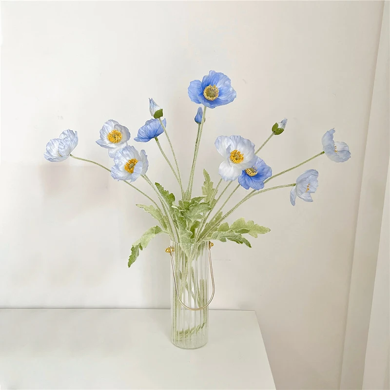 1 Bouquet 4 Heads Artificial Flowers Fake Silk Corn Poppy Flower Wedding Flower Bouquet Home Garden Party Decoration ﻿