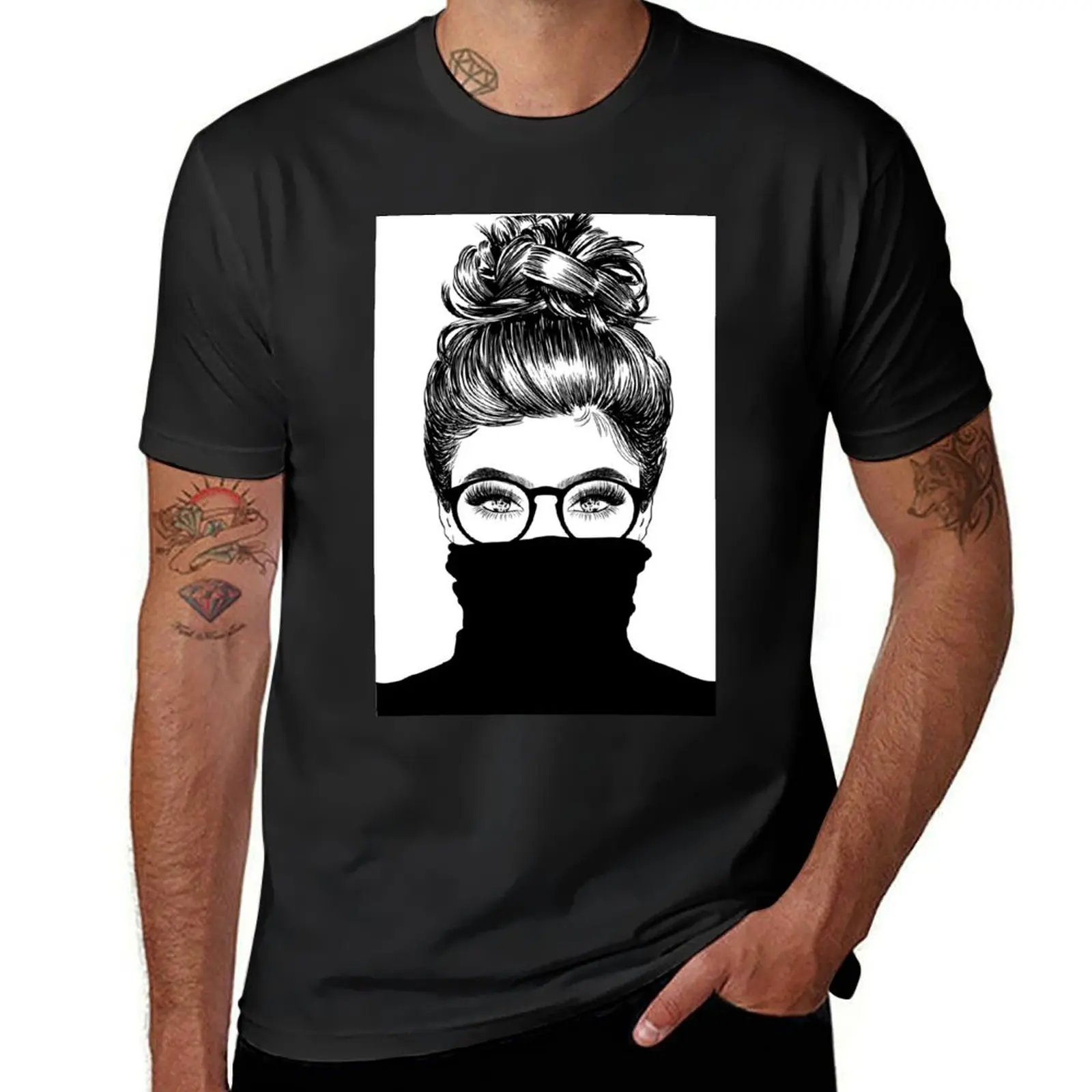 Woman With Messy Bun T-Shirt oversizeds plain new edition plus sizes plain black t shirts men