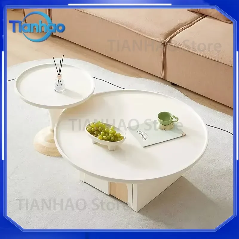 Centro Round Minimalist Decor Table Coffee Mesa Tables Side Living Room White Modern Small Nordic Sala Home Furniture for