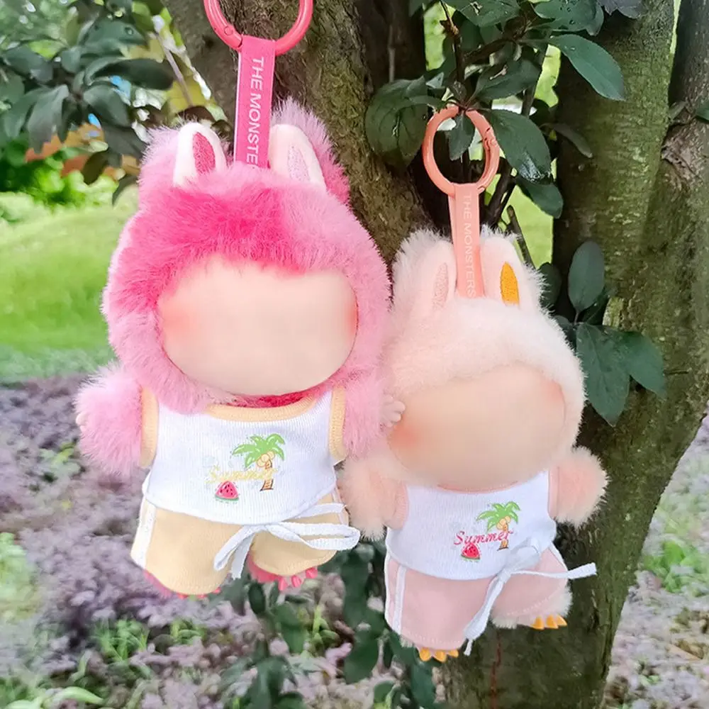 Labuubu 옷을위한 트렌디 한 솔리드 컬러 DIY 모든 경기 봉제 인형 장난감 옷 Labuubu 바지에 대한 수제