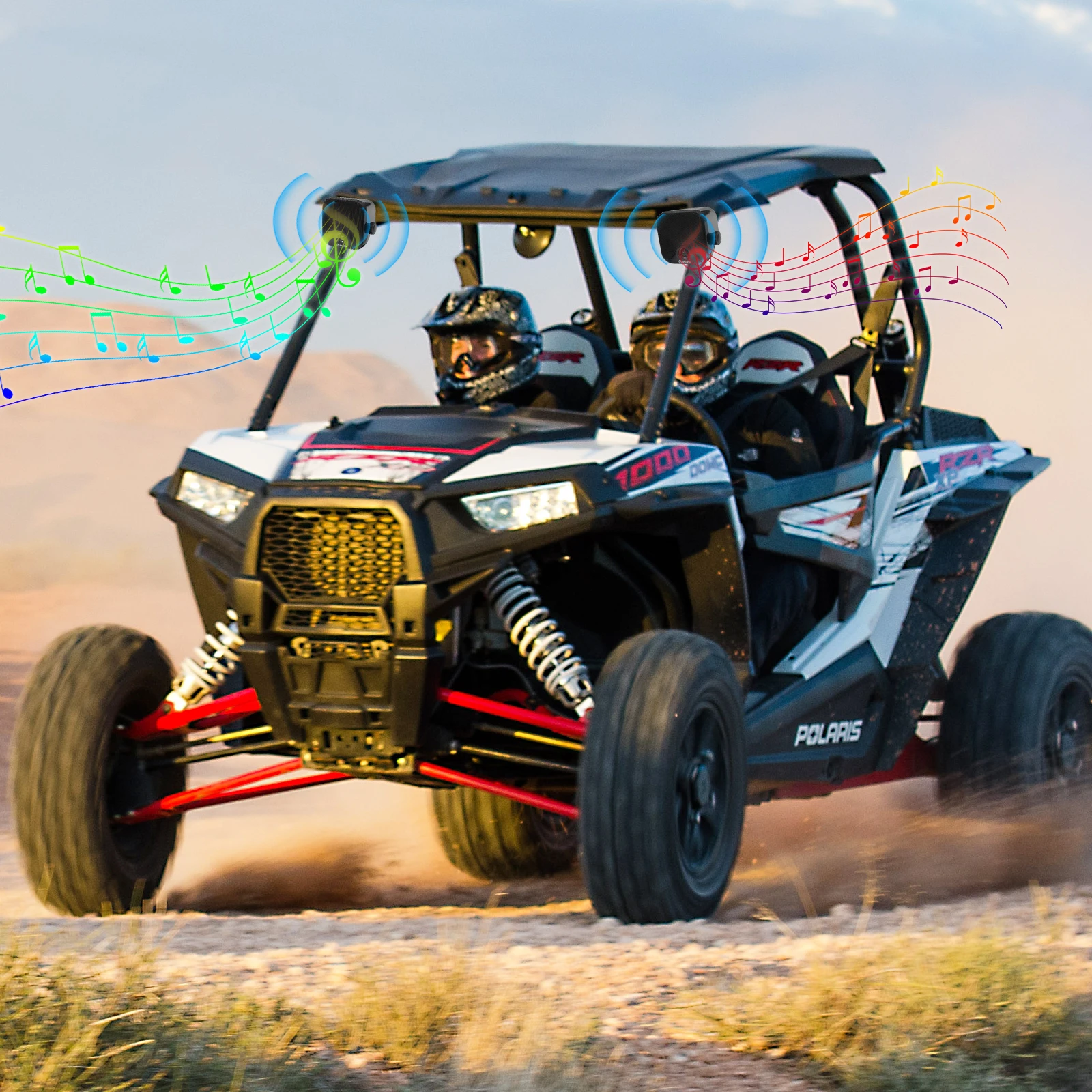 Herdio 4 Zoll Hochleistungs-Wasserdichte Boots- und Marine-Lautsprecher für den Außenbereich, Oberflächenmontage für Skid Steer, ATV, UTV, RZR, Golfwagen, Boot – Detail 13