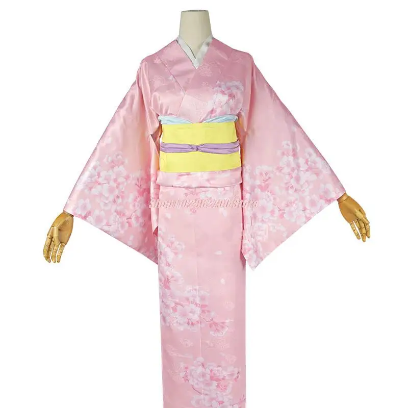 

Anime My Happy Marriage Miyo Saimori Cosplay Costume Kimono Pink Dress Outfit Headwear Japanese Clothing Halloween Party Women