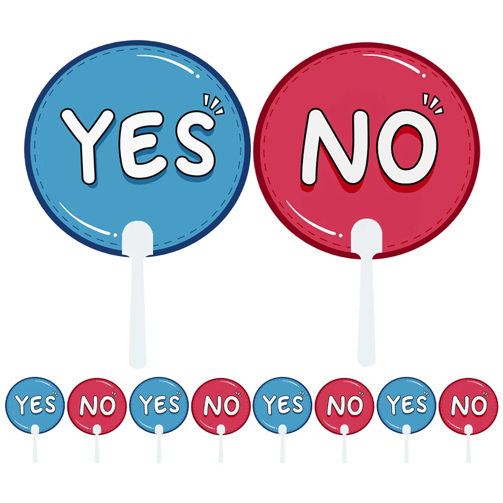Palettes de participation en plastique pour salle de classe, planches de réponse pour étudiants, outils de fiançailles, oui, pas de signes pour enseignants, 10 pièces