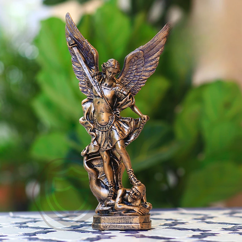 

The product can be customized.Classical Bronze Demon Killing Saint Miller's Angel Statue Decoration Christmas Gift Resin Crafts