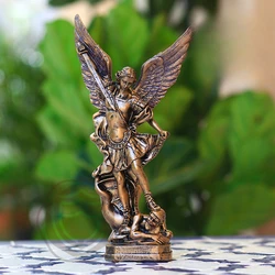 Statue d'Ange de Saint Miller Tuant le Démon en Bronze, Décoration Classique, Cadeau de Noël, Artisanat en Résine, Peut Être Personnalisé