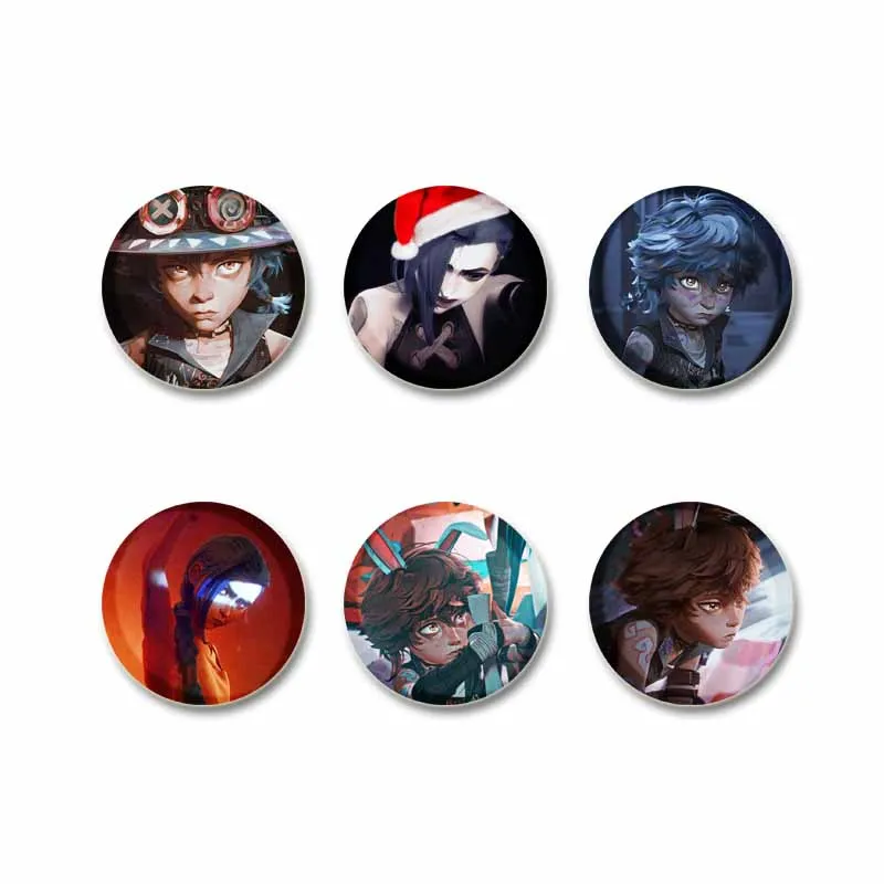 32/44/58mm Hot Cartoon Arcane Jinx Brooch Anime Character Runaway Loli Soft Button Pin Badge Bag Accessories Gamer Collect Gifts