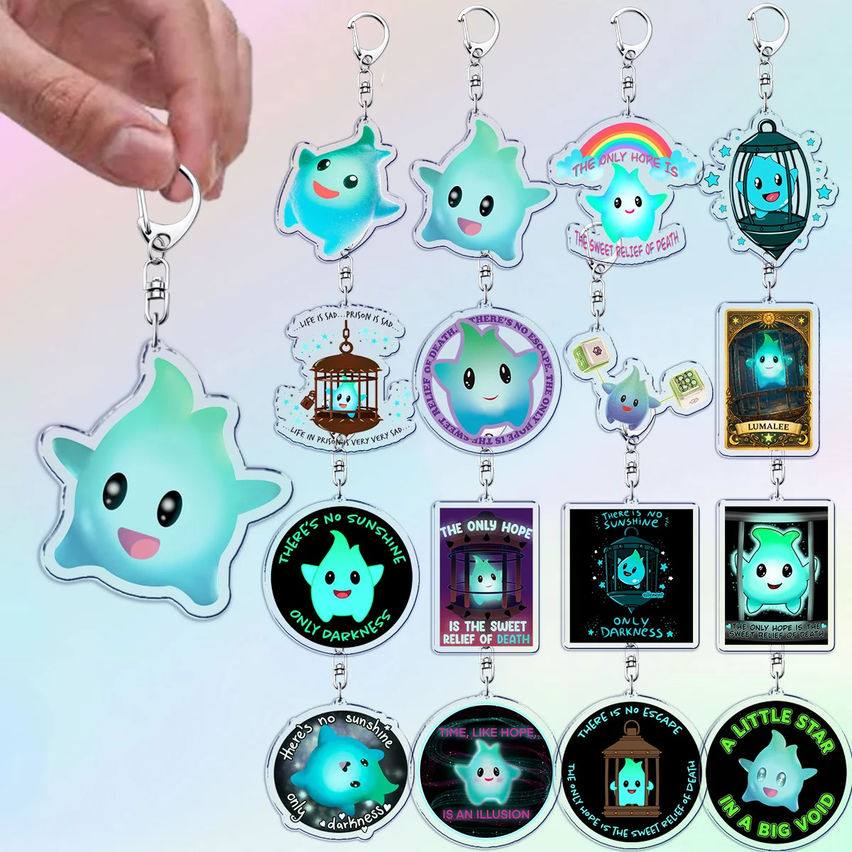 Chaveiros de Moda com Estrela Azul Fofa para Acessórios, Pingente de Bolsa, Chaveiros Lumalee Luma, Joias, Presentes de Arte para Fãs