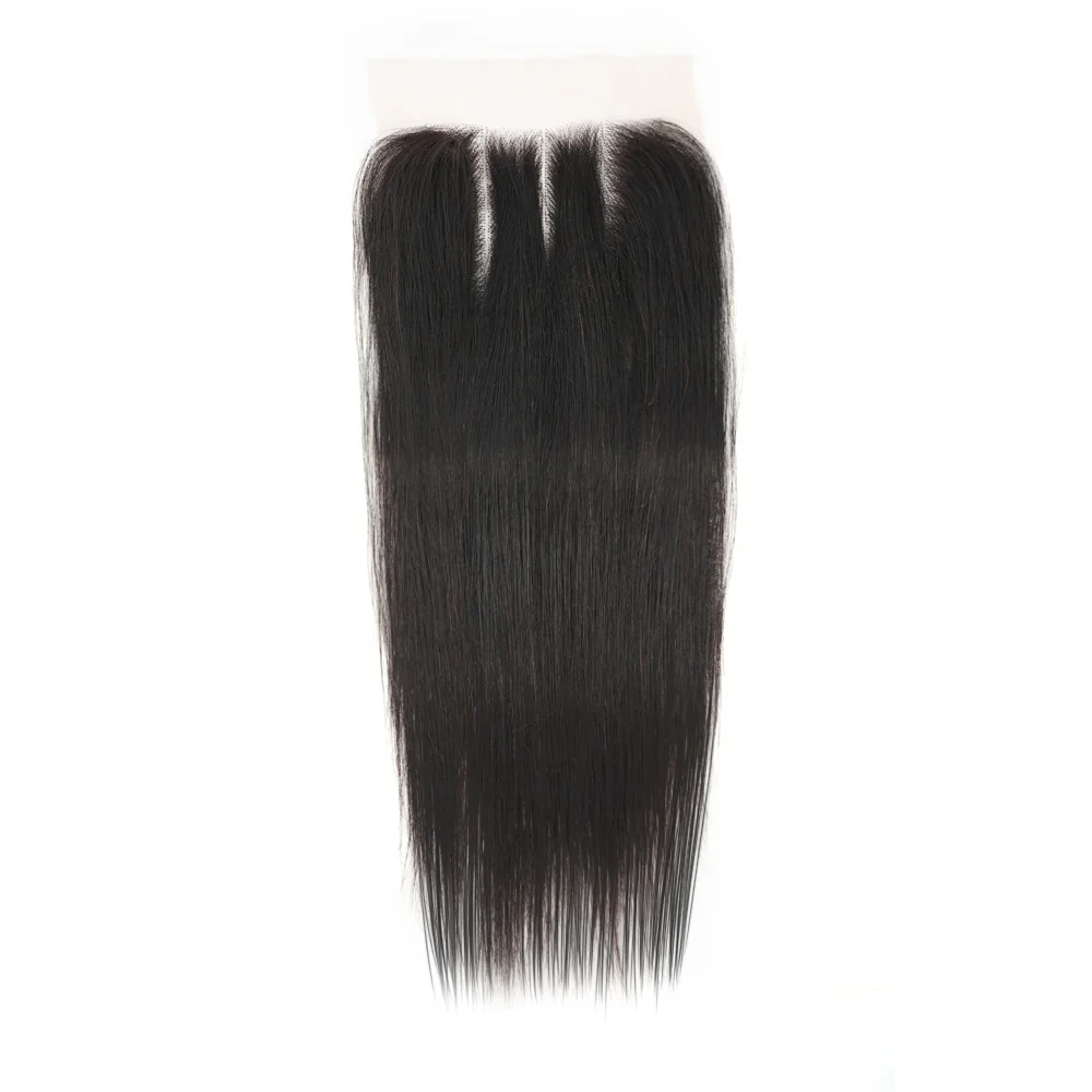 Bone Straight Raw Hair Closure Transparent Lace Frontal Closure Only 100% Hand Tied Bone Straight 2x6 4x4 5x5 Lace Closure