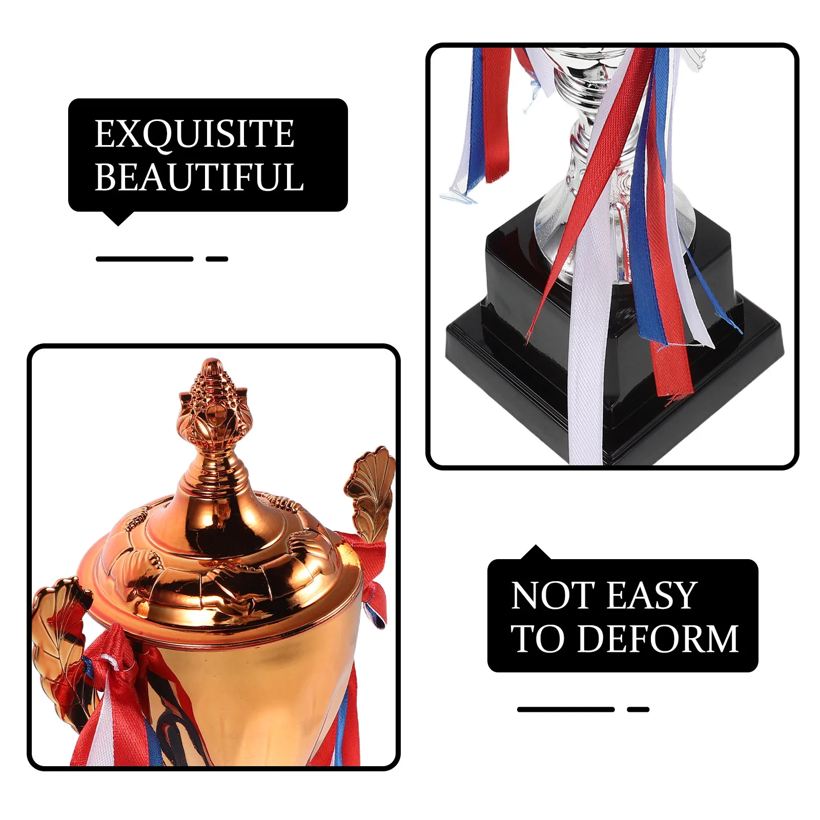 3Pcs Gold Silver Bronze Place Trophy Set Plastic Sports Award Cups for Soccer Football Basketball Baseball Tournament Ceremony