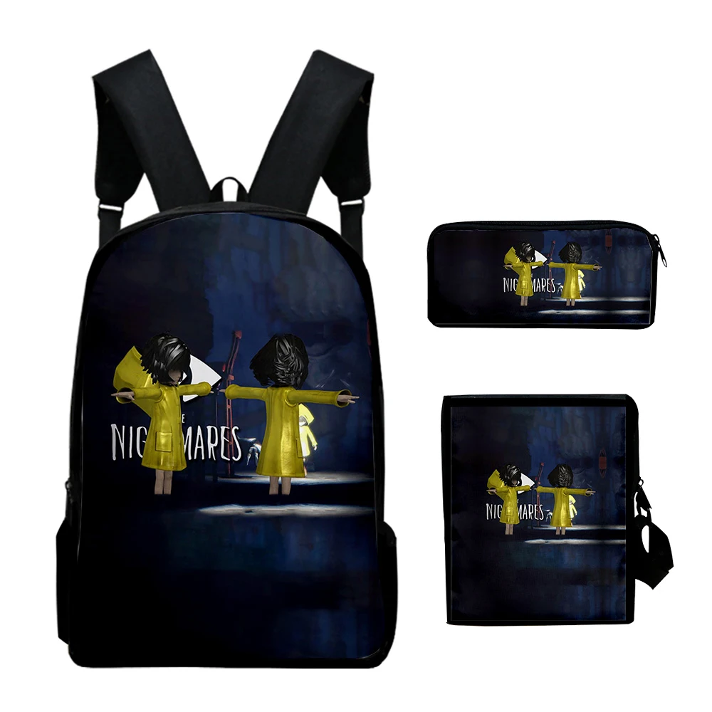 

Cartoon Popular Little Nightm 3D Print 3pcs/Set pupil School Bags Laptop Daypack Backpack Inclined shoulder bag Pencil Case