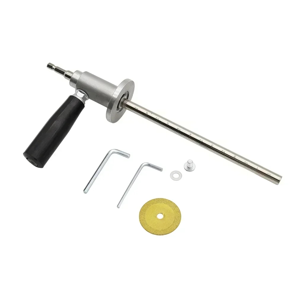 Inside Cutter for PVC Plumbing Pipes with Removable Guide Disk and Adjustable Cutting Depth Featuring a Grit Cutting Wheel
