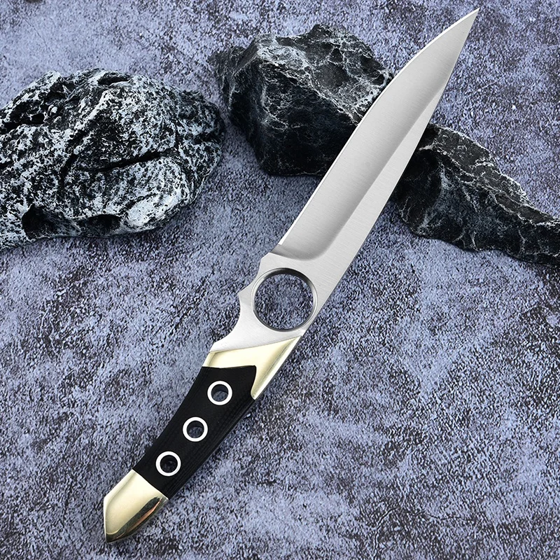 Outdoor Multifunctional Knife, Fruit Cutting Knife, Outdoor Camping Picnic Small Straight Knife Handle