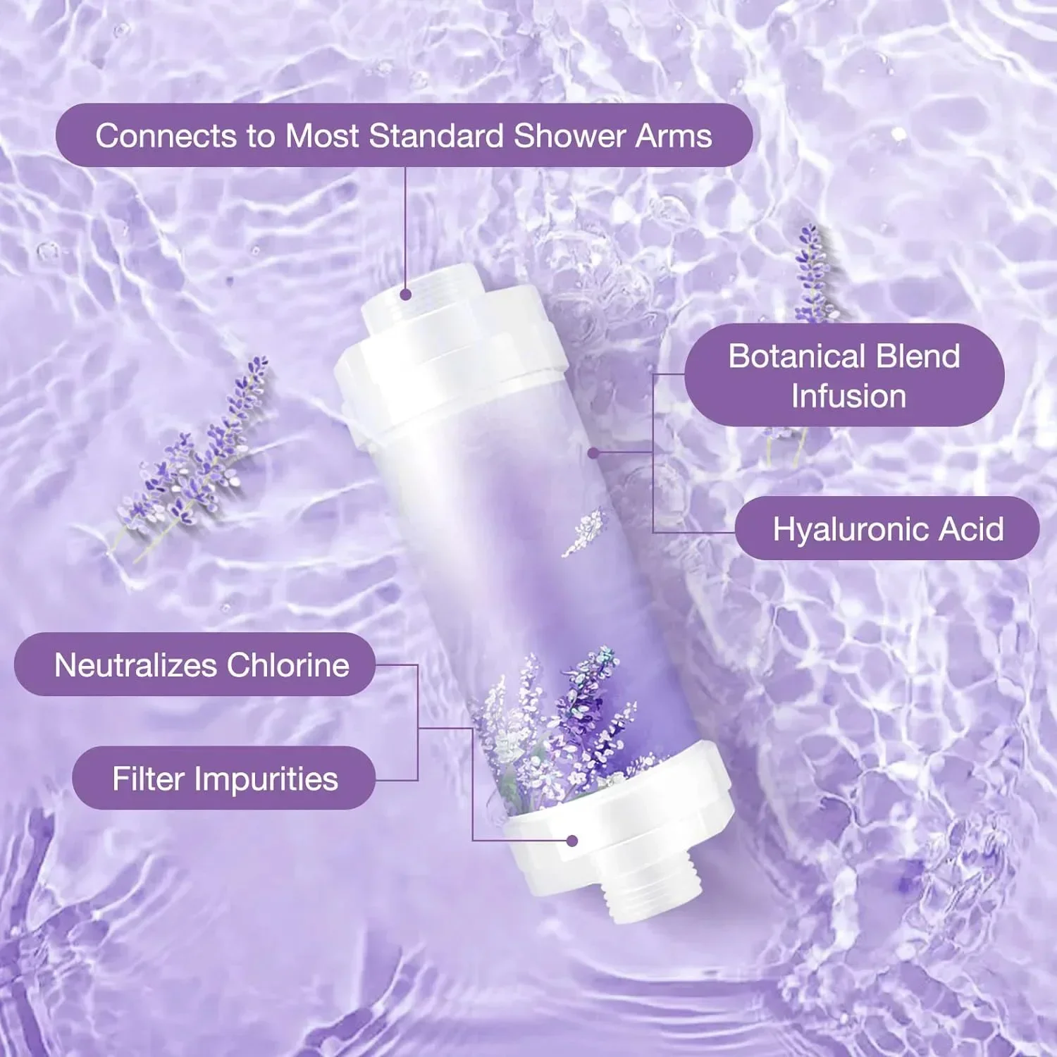 Shower Filter for Water Softening and Purification