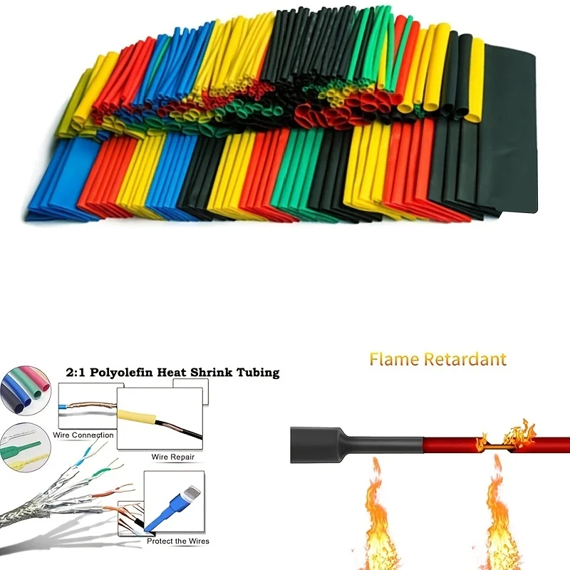 328 Pcs 2:1 Polyolefin Heat Shrink Tubing Tube Sleeve Wrap Wire Set 8 Size R06 Drop Ship